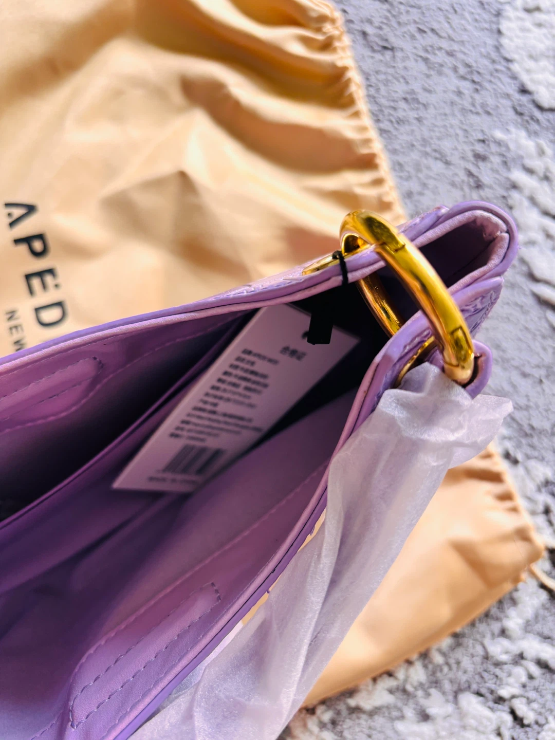 APEDE MOD Lavender Croc Embossed Shoulder Bag - photo 5