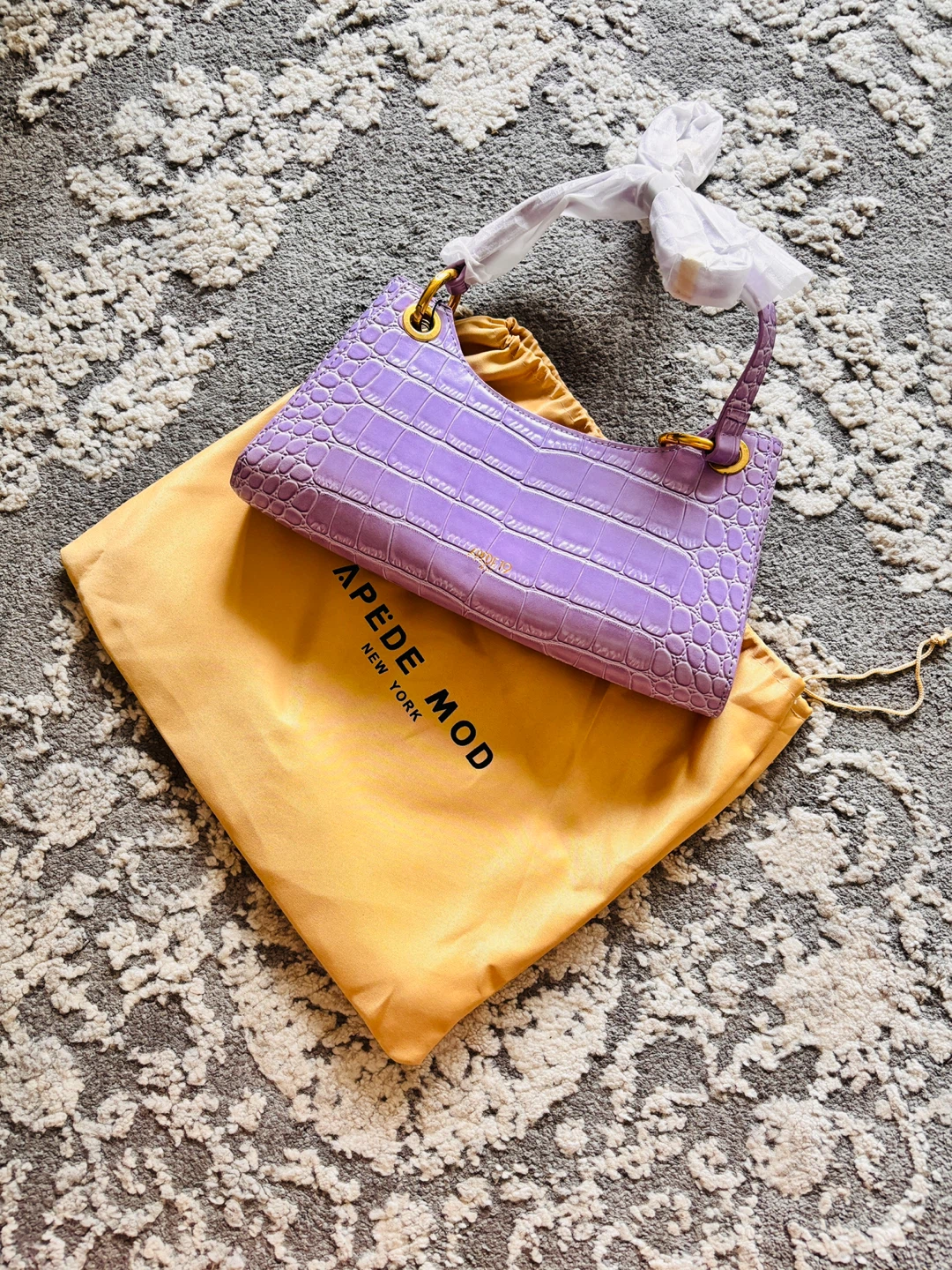 APEDE MOD Lavender Croc Embossed Shoulder Bag - photo 2
