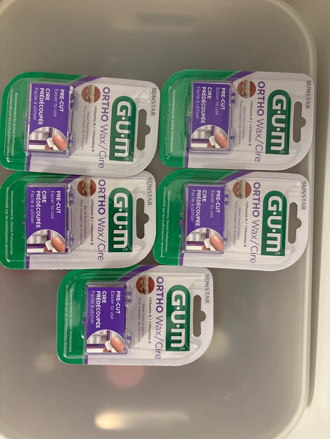 GUM Ortho Wax / Cire Pre-Cut Orthodontic Wax - 5 Pack