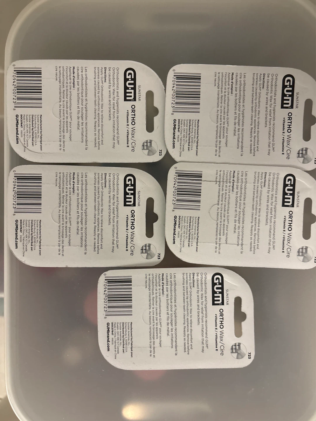 GUM Ortho Wax / Cire Pre-Cut Orthodontic Wax - 5 Pack - photo 2