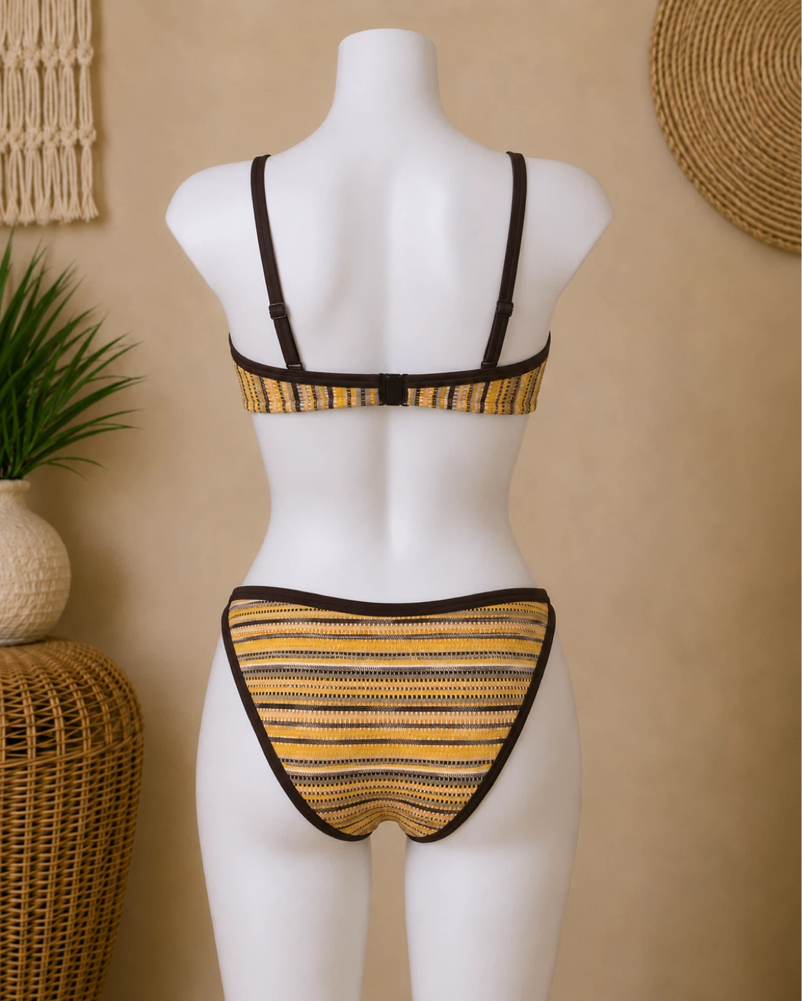 Yellow Striped Bikini Set - photo 2