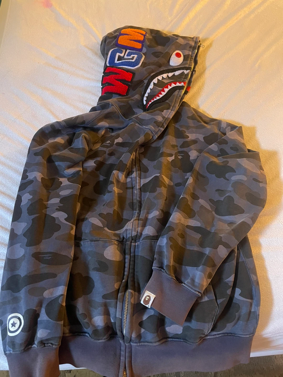 A Bathing Ape Camo Shark Full Zip Hoodie