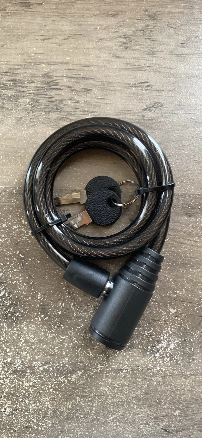 Black Cable Lock with 2 Keys - Brand New