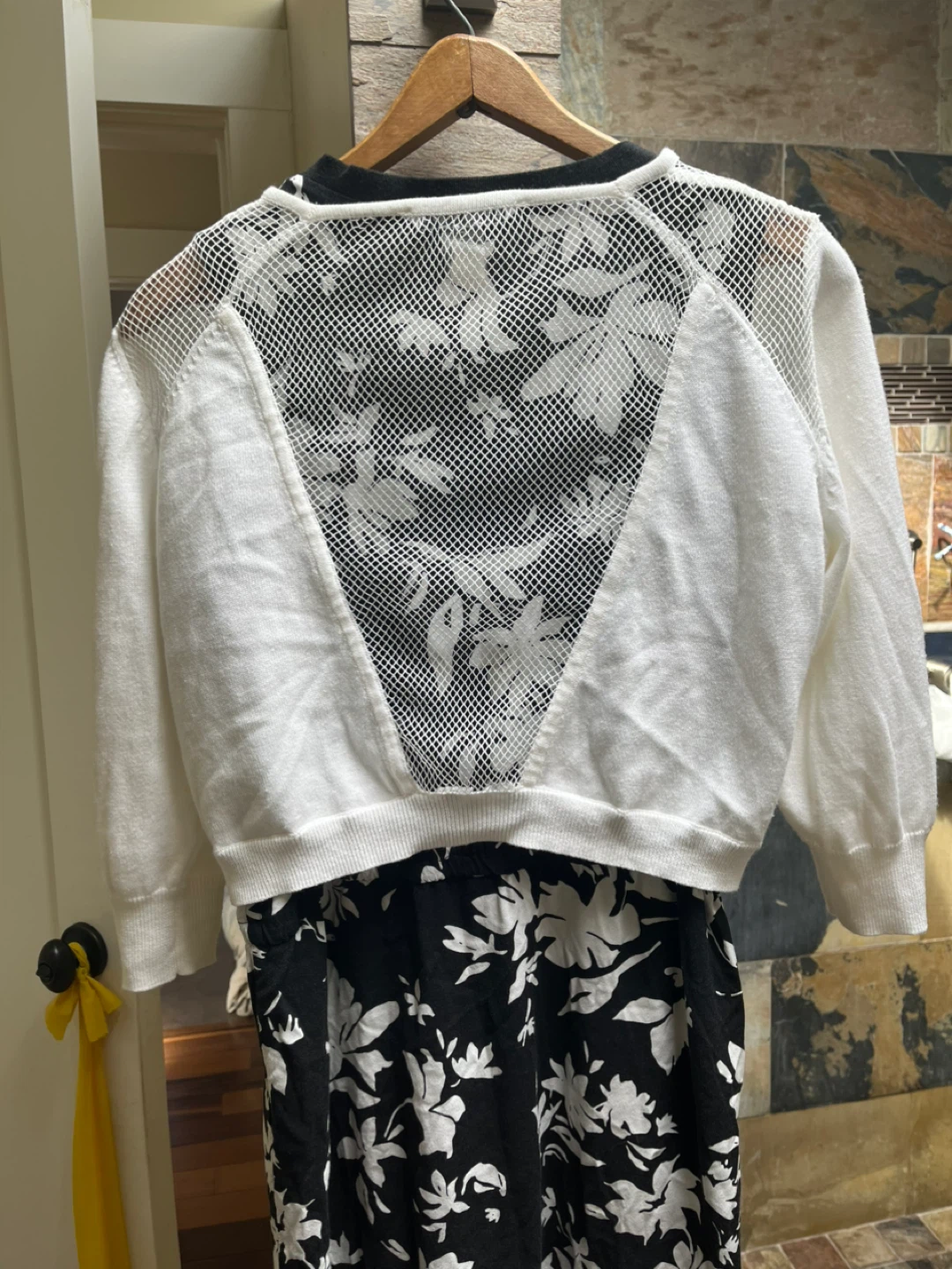 White Bianca Nygård Cardigan with Mesh Detail - photo 2