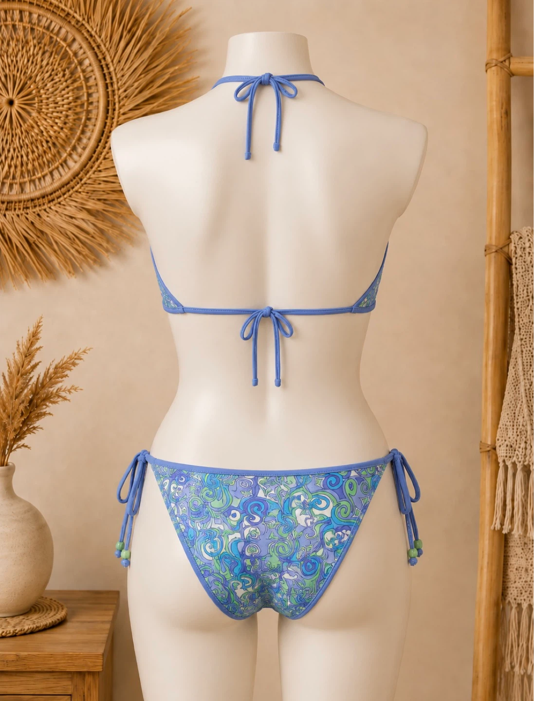 Blue Swirl Pattern Bikini - photo 2