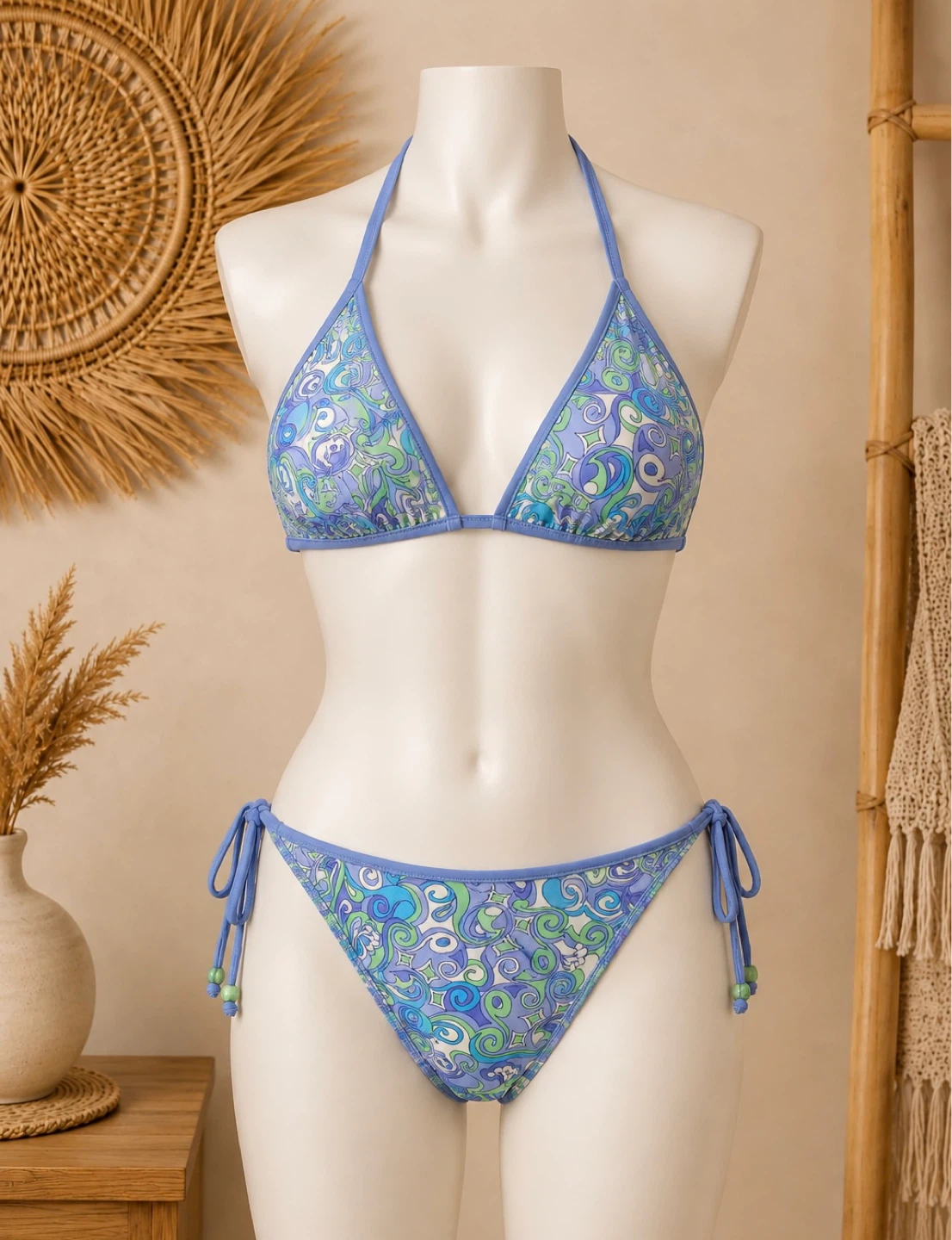 Blue Swirl Pattern Bikini