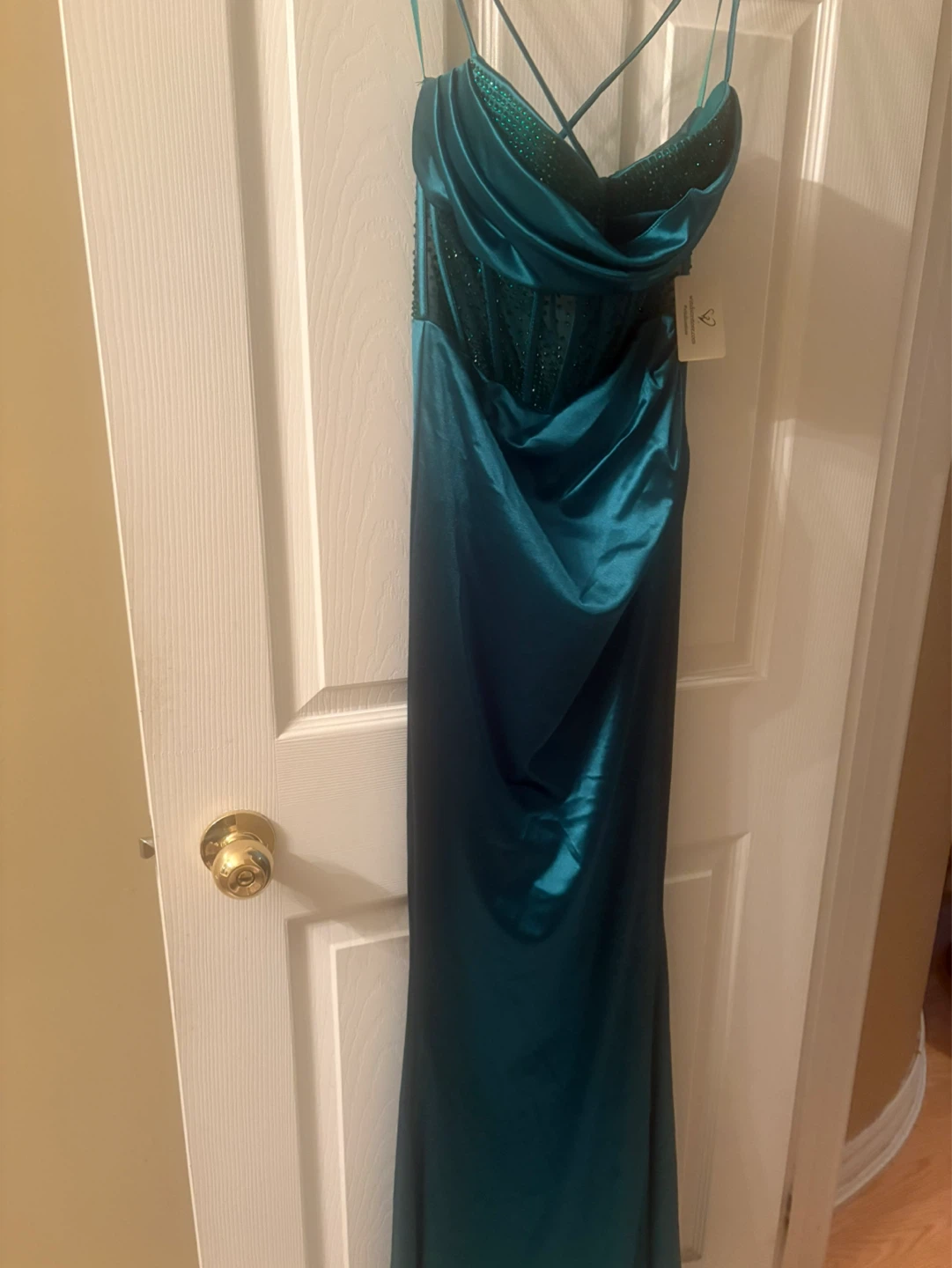 Windsor Emerald Green Beaded Corset Gown