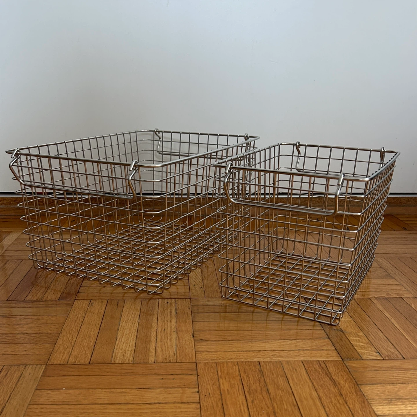 MUJI stainless steel baskets, set of two