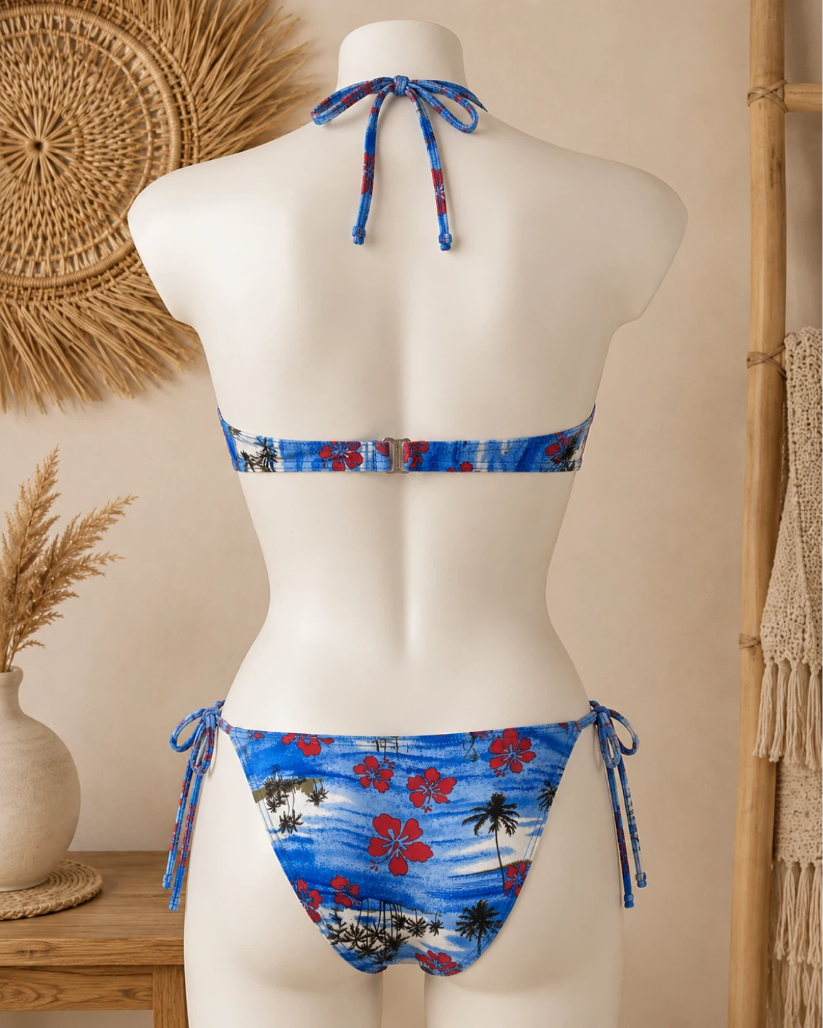 Women's Blue Tropical Print Bikini - photo 2