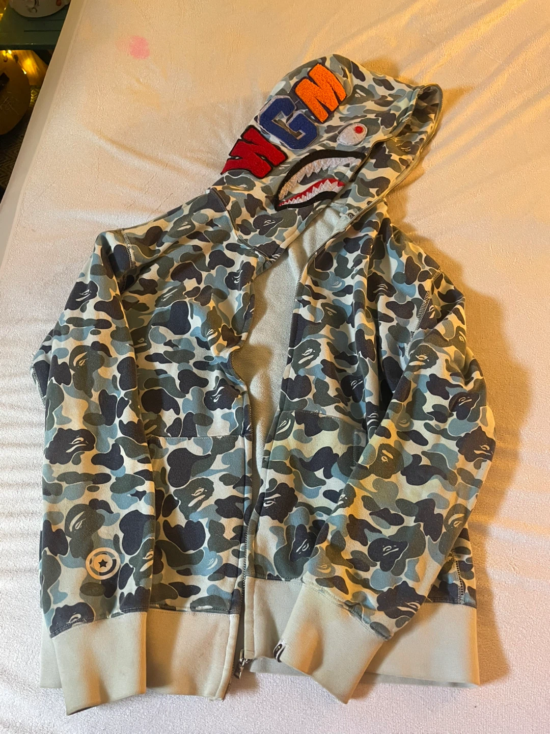 A Bathing Ape Camo Shark Full Zip Hoodie