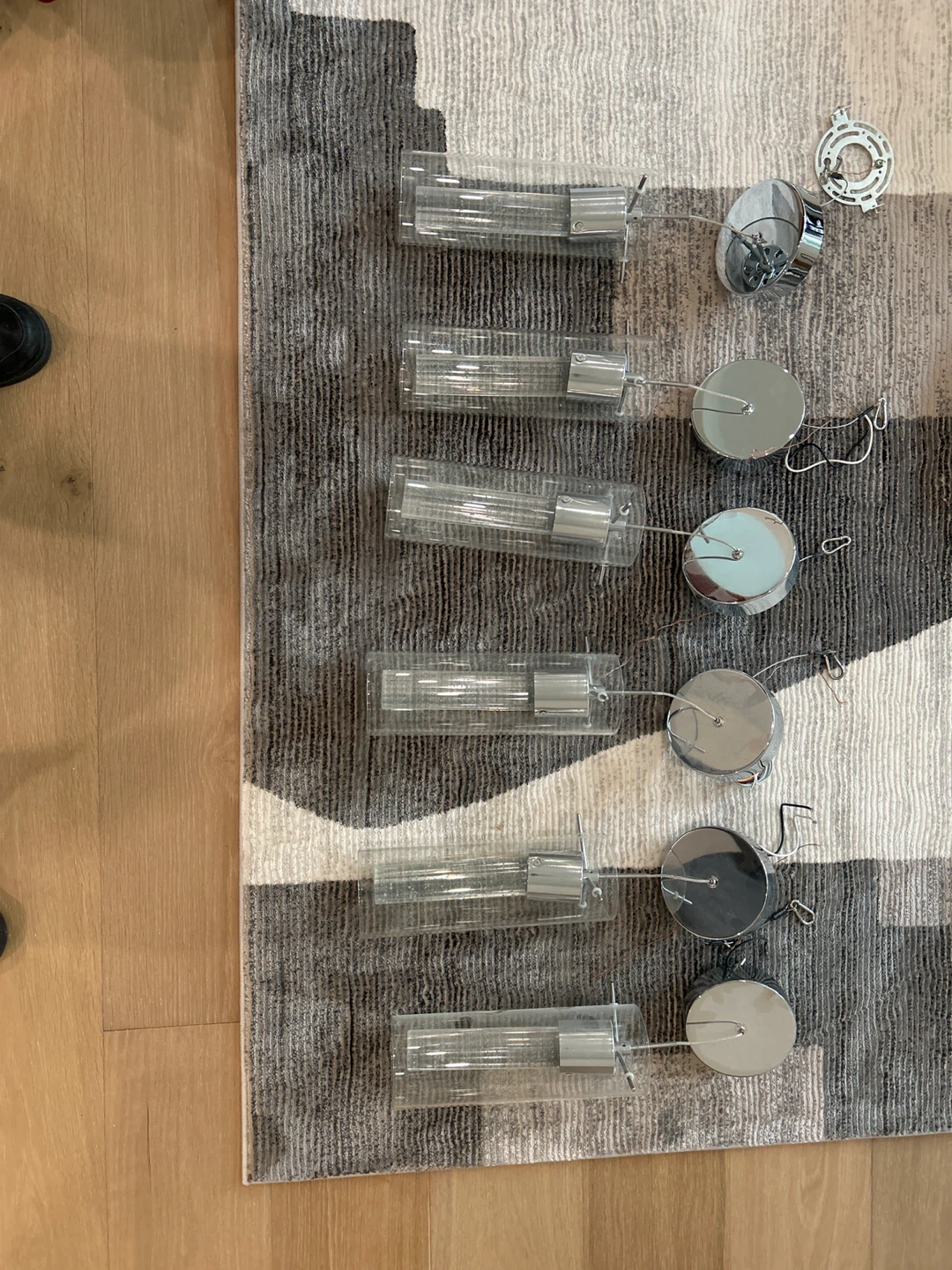 Glass Cylinder Pendant Light Fixtures (Set of 6) - photo 2