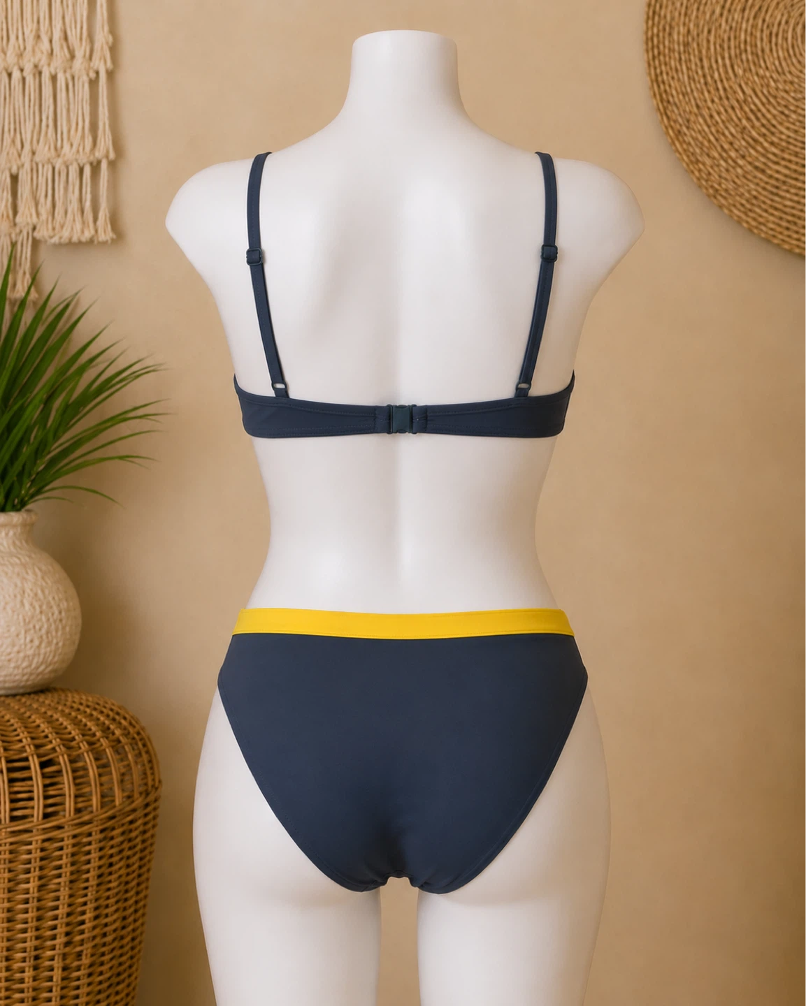 Women's Bikini Set - Navy Blue  and Yellow - photo 2