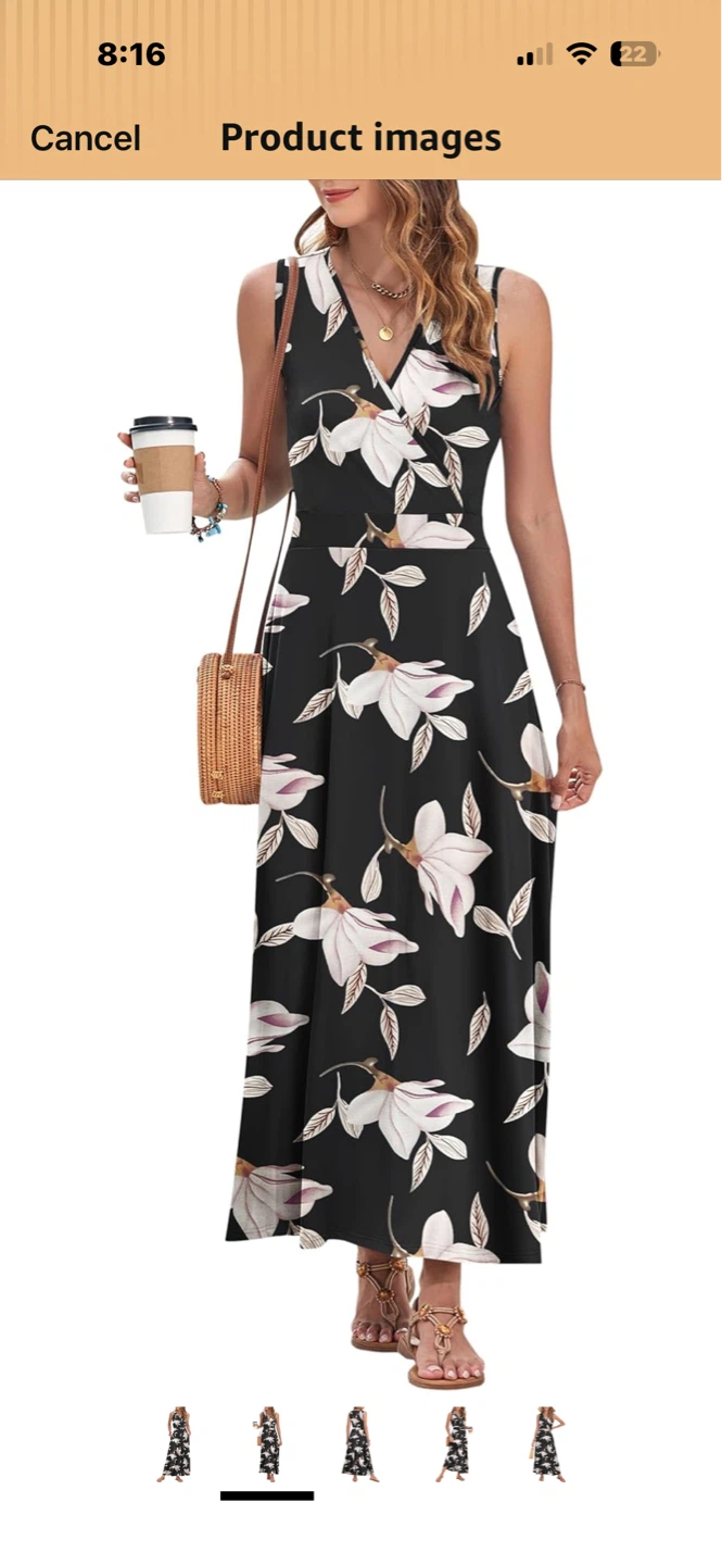 Black Floral Sleeveless Maxi Dress - Size S - photo 3