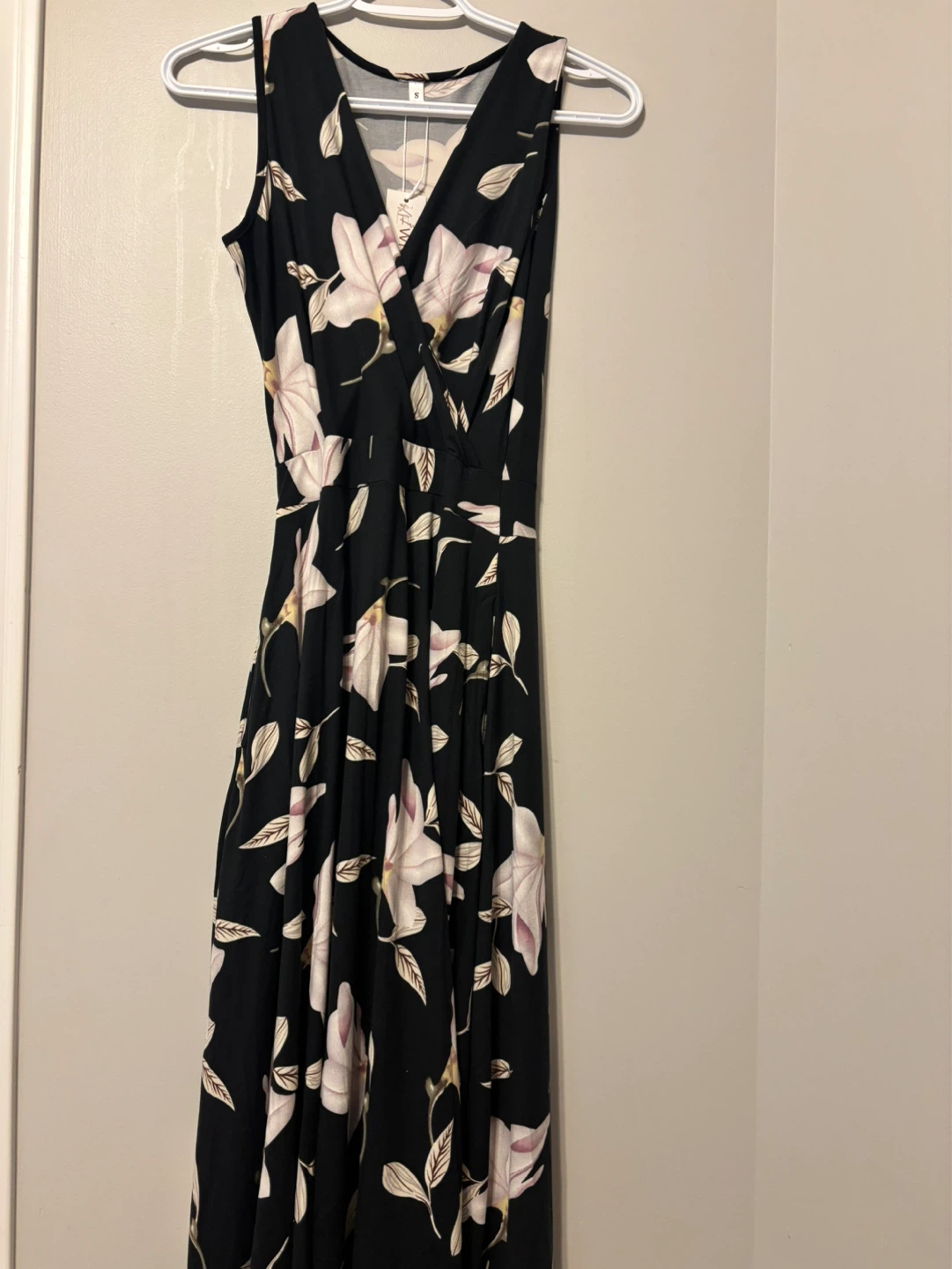 Black Floral Sleeveless Maxi Dress - Size S - photo 2