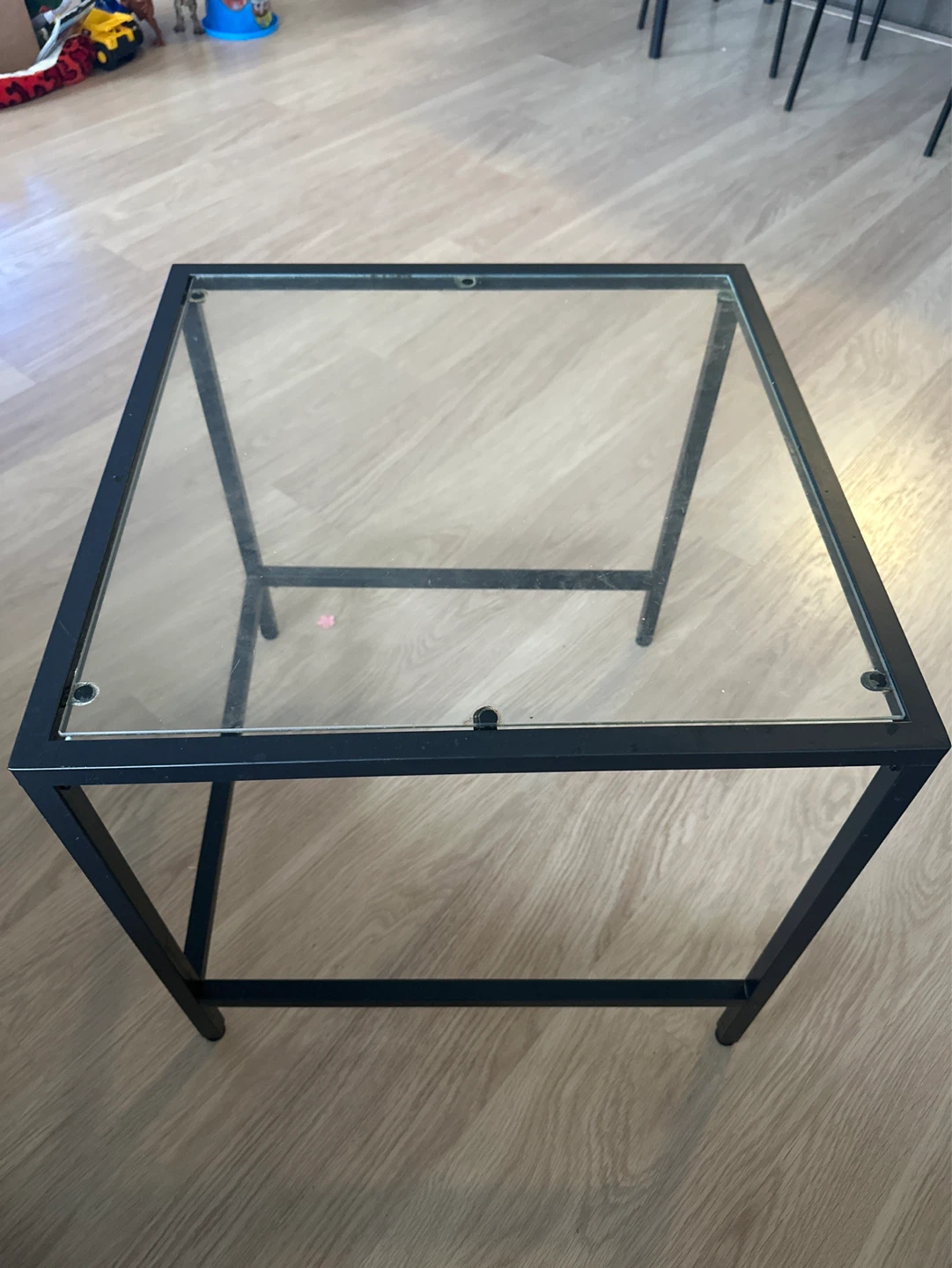 Glass top side table