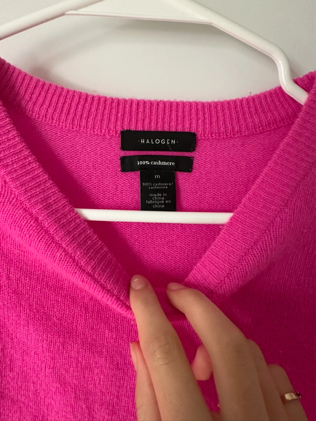 100% CASHMERE Halogen Sweater - Bright Pink - Size M - photo 3