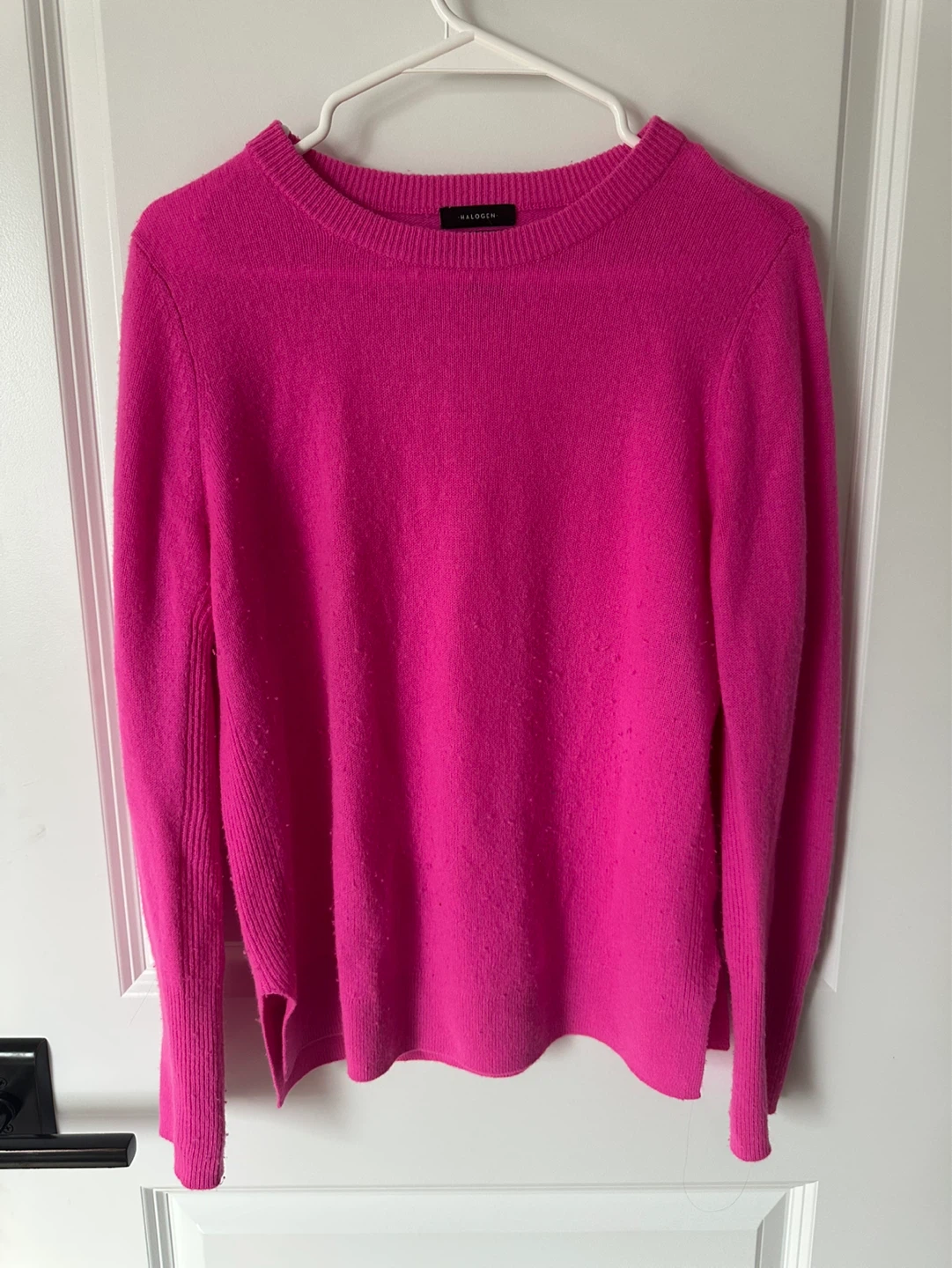 100% CASHMERE Halogen Sweater - Bright Pink - Size M