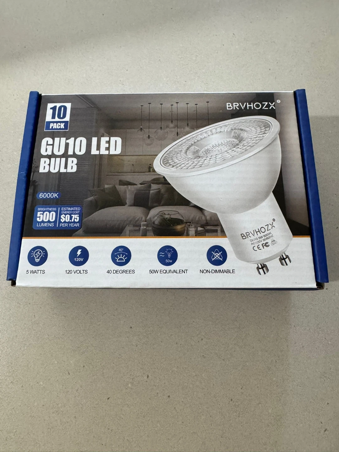 BRVHZOX GU10 LED Bulbs - 10 Pack