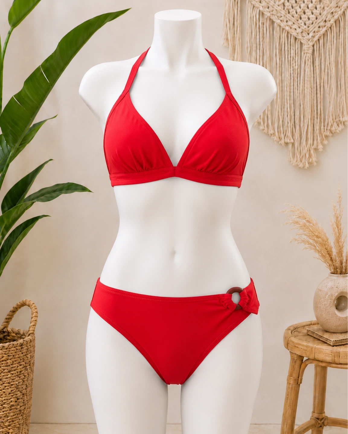 Red Halter Bikini Swimsuit