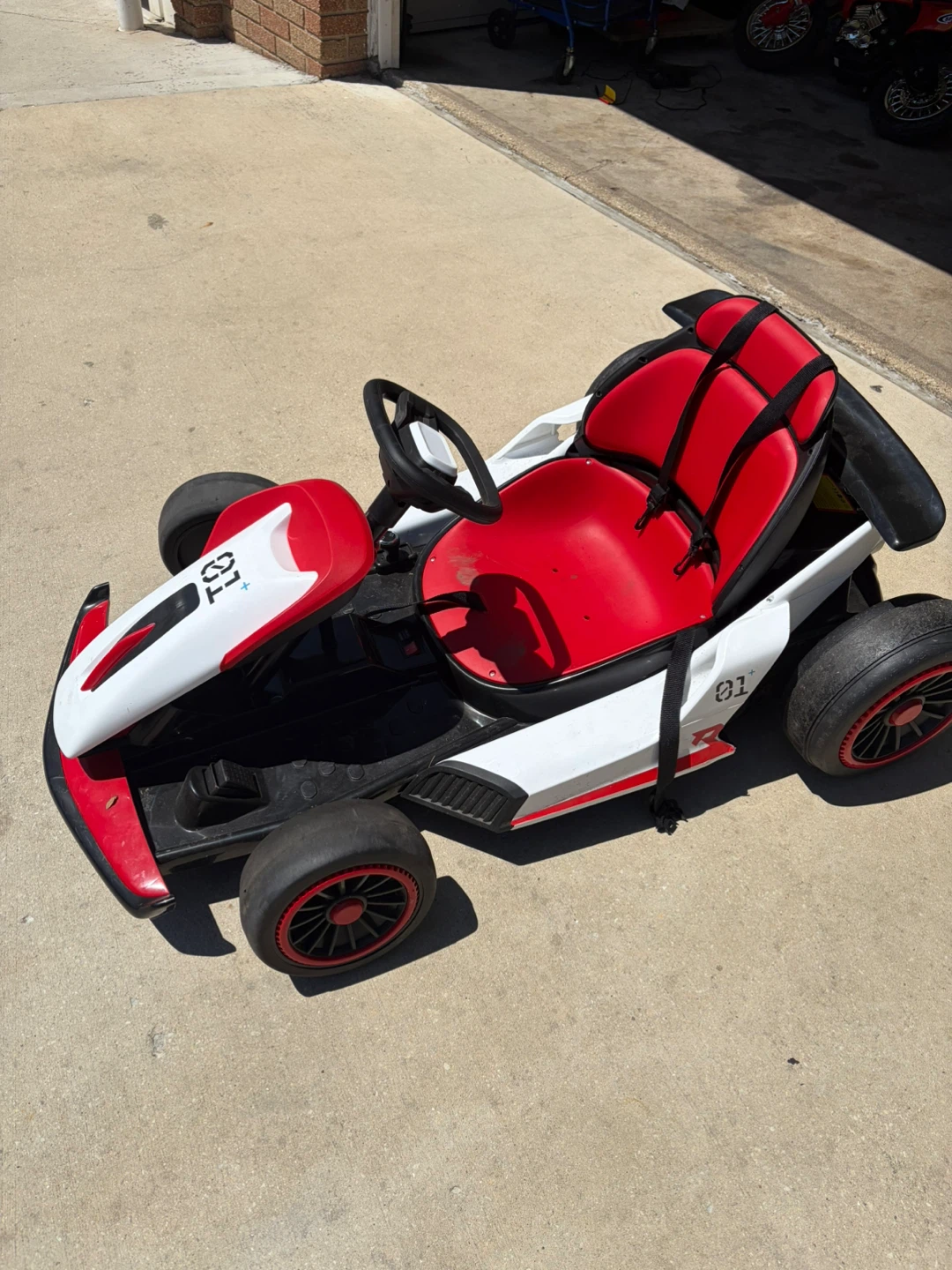 Kids Ride-On Go Kart - Red and White