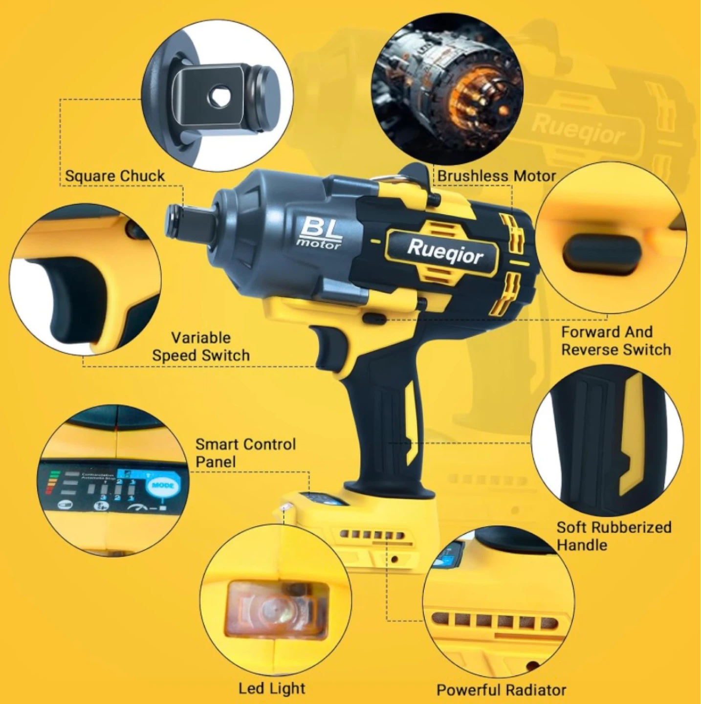 Rueqior Professional Cordless Impact Wrench - photo 2