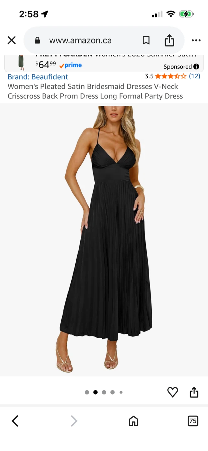 Women's Pleated Satin Bridesmaid Dress size Large - photo 2
