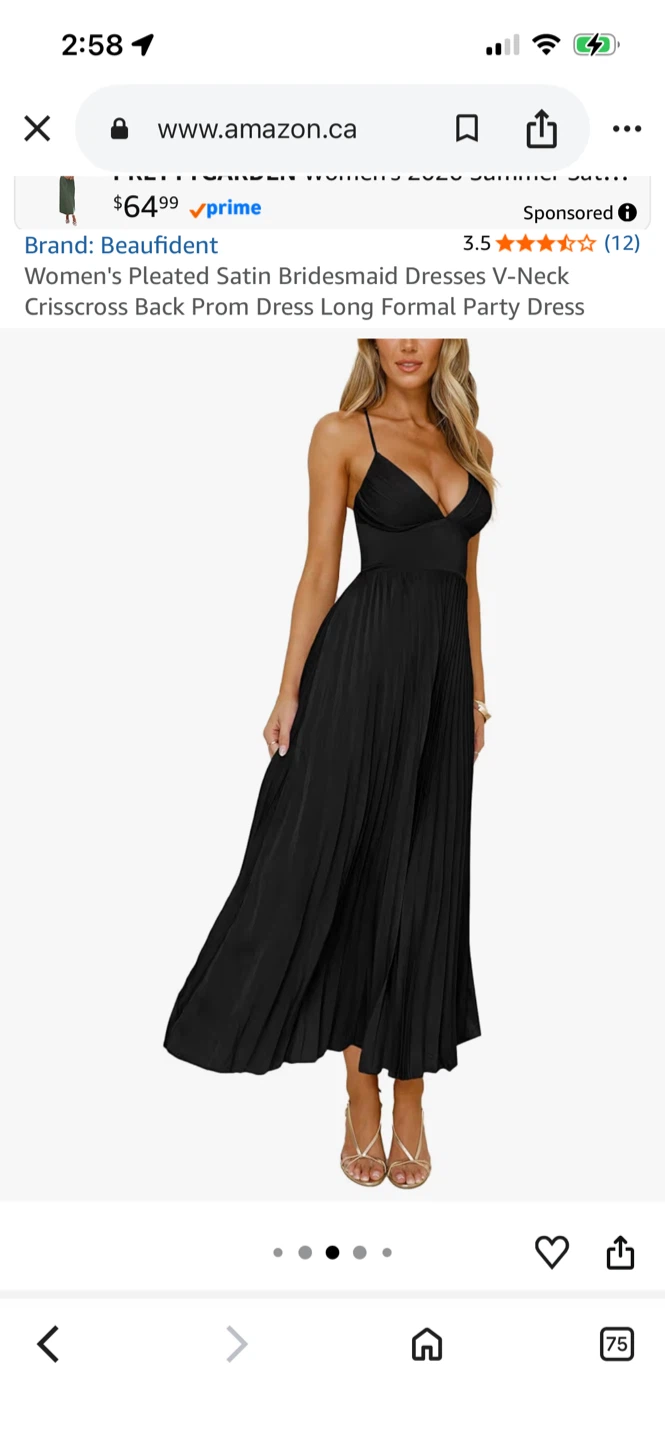 Women's Pleated Satin Bridesmaid Dress size Large - photo 4
