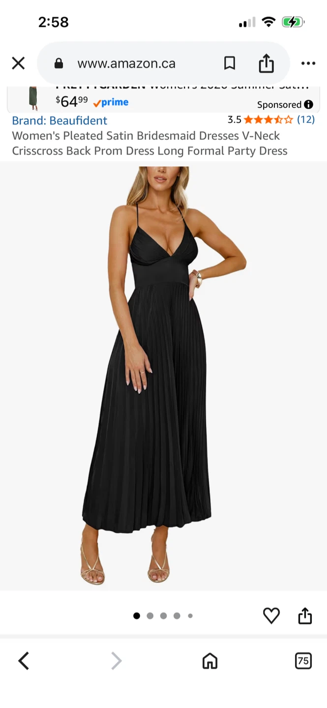 Women's Pleated Satin Bridesmaid Dress size Large - photo 3