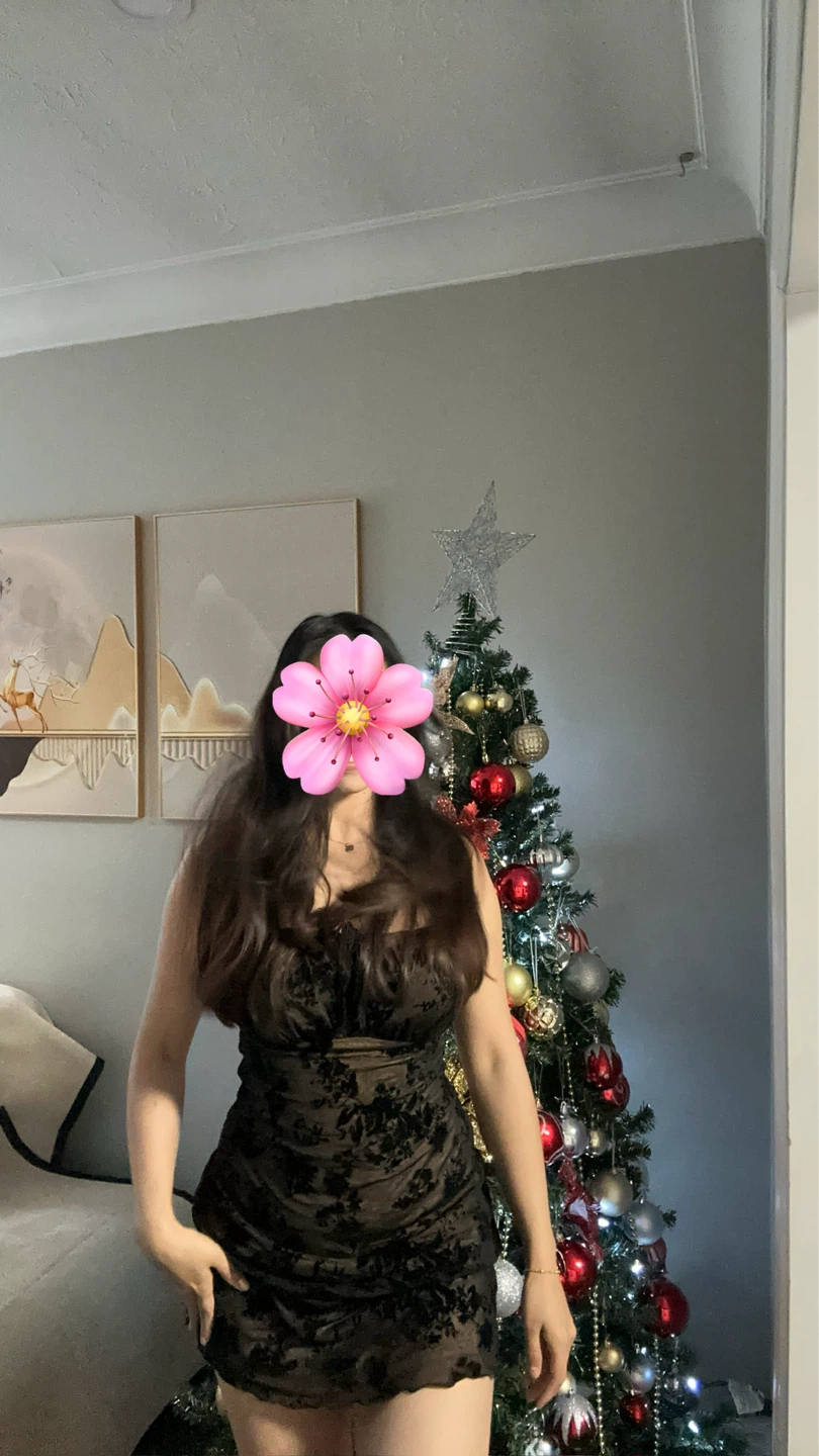 Black floral burnout dress