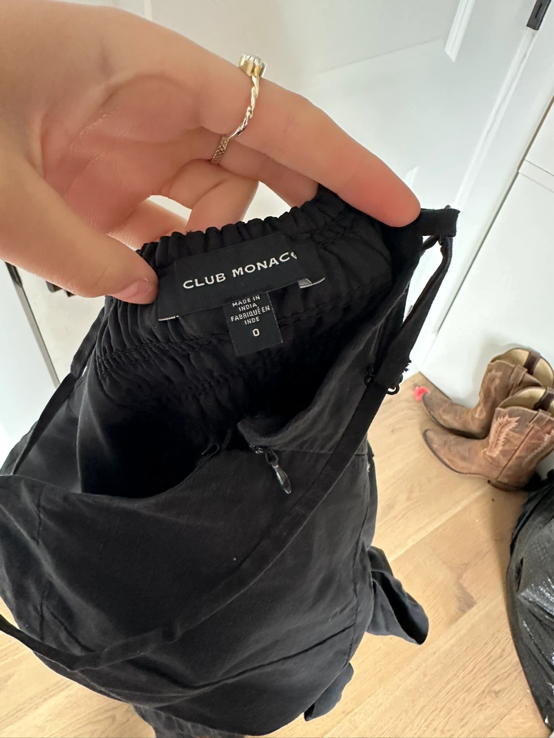CLUB MONACO Black Linen Blend Jumpsuit - photo 4