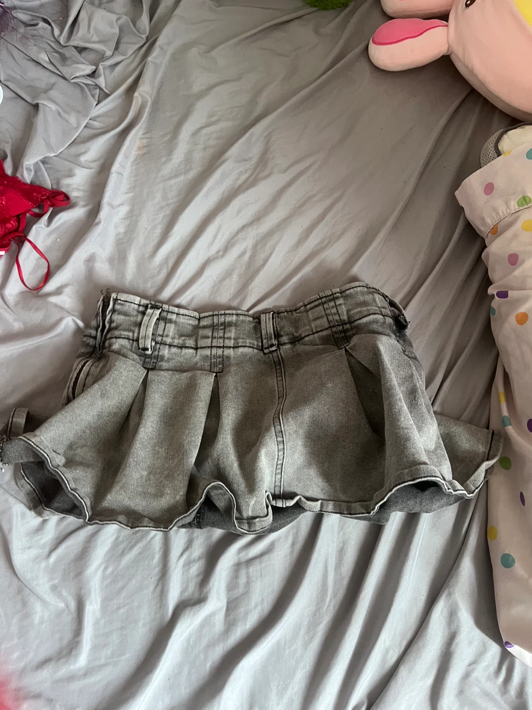 Mini jupe en jean gris - photo 4
