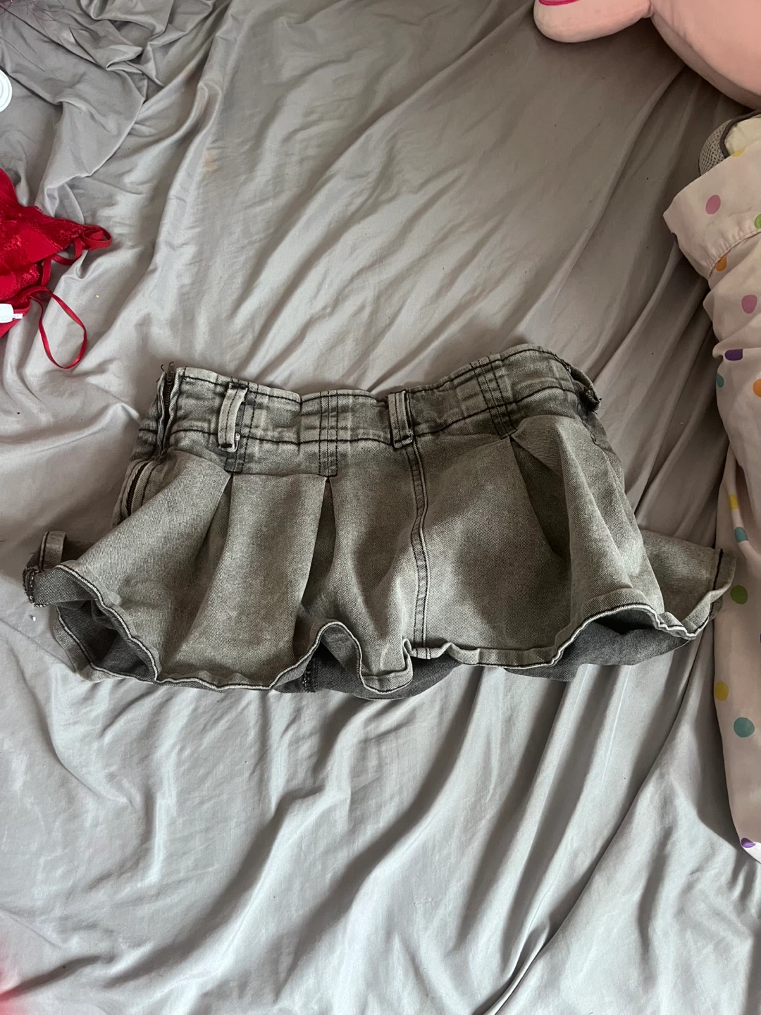Mini jupe en jean gris - photo 3