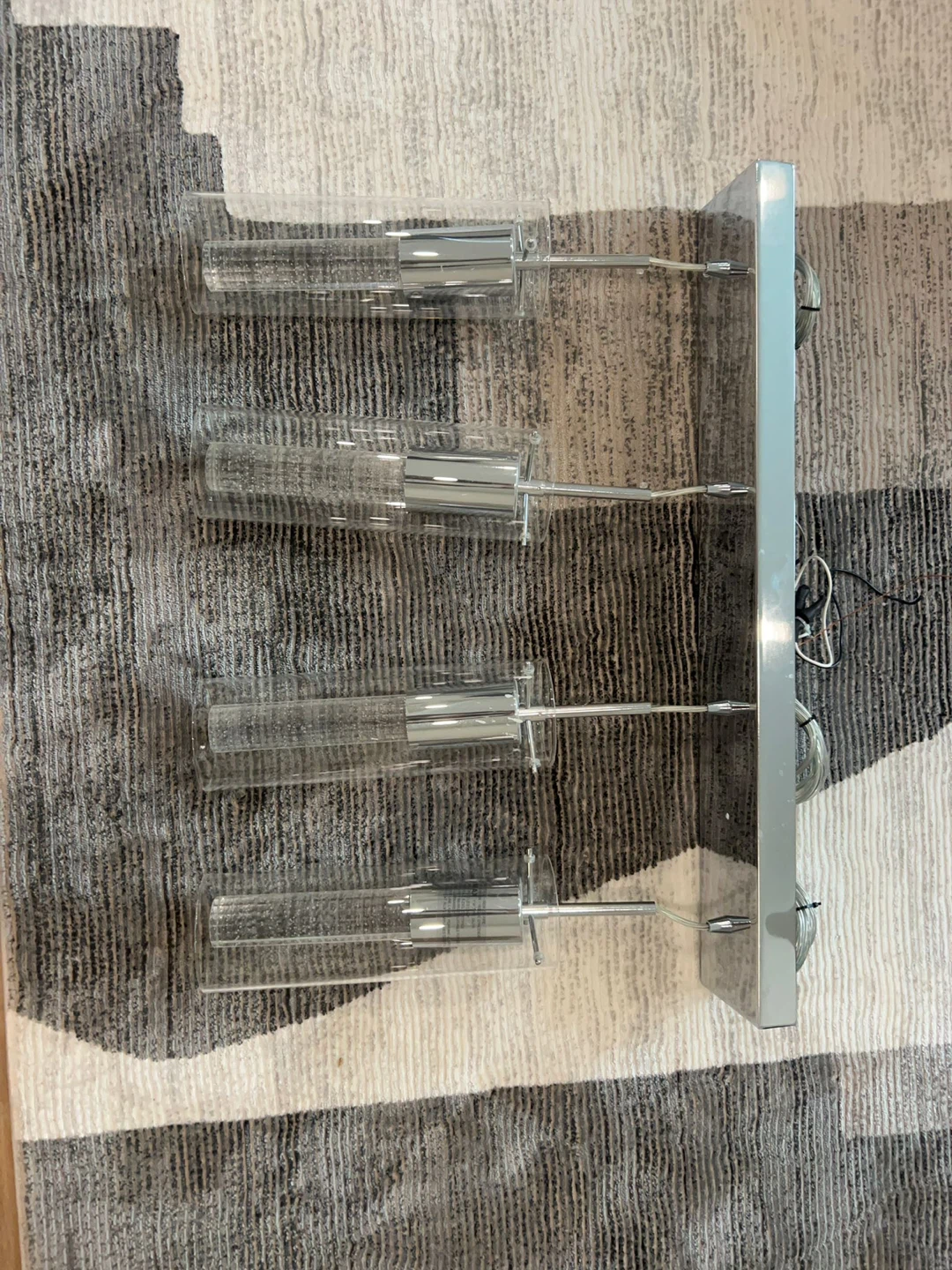 Chrome and Glass Sconce Light Fixture