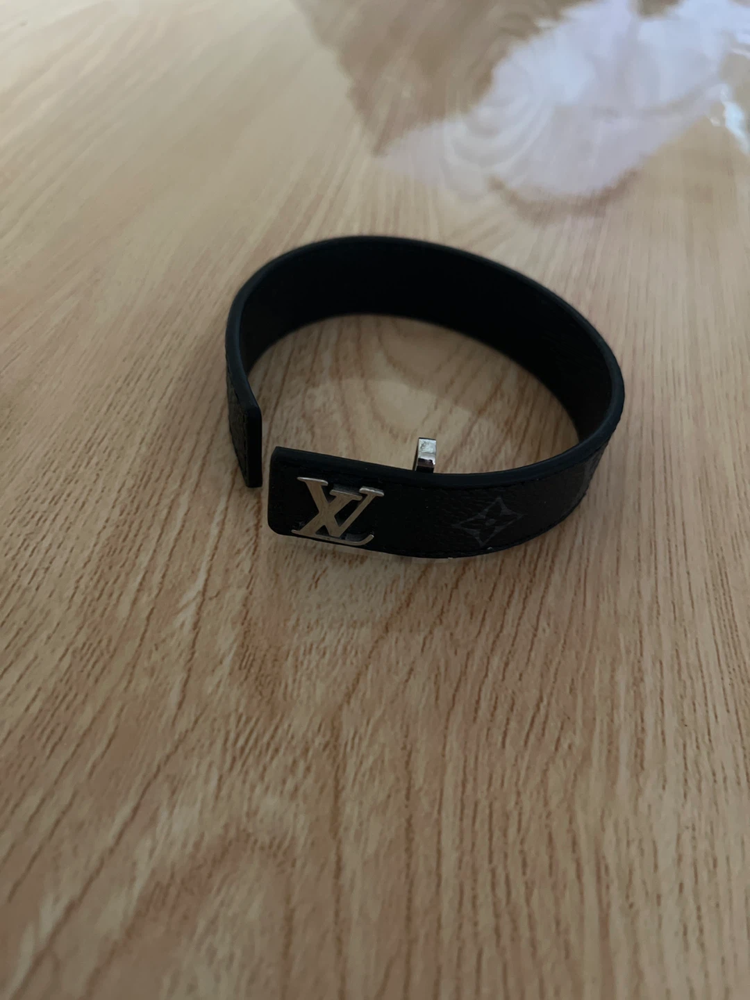 Louis Vuitton Black Leather Bracelet