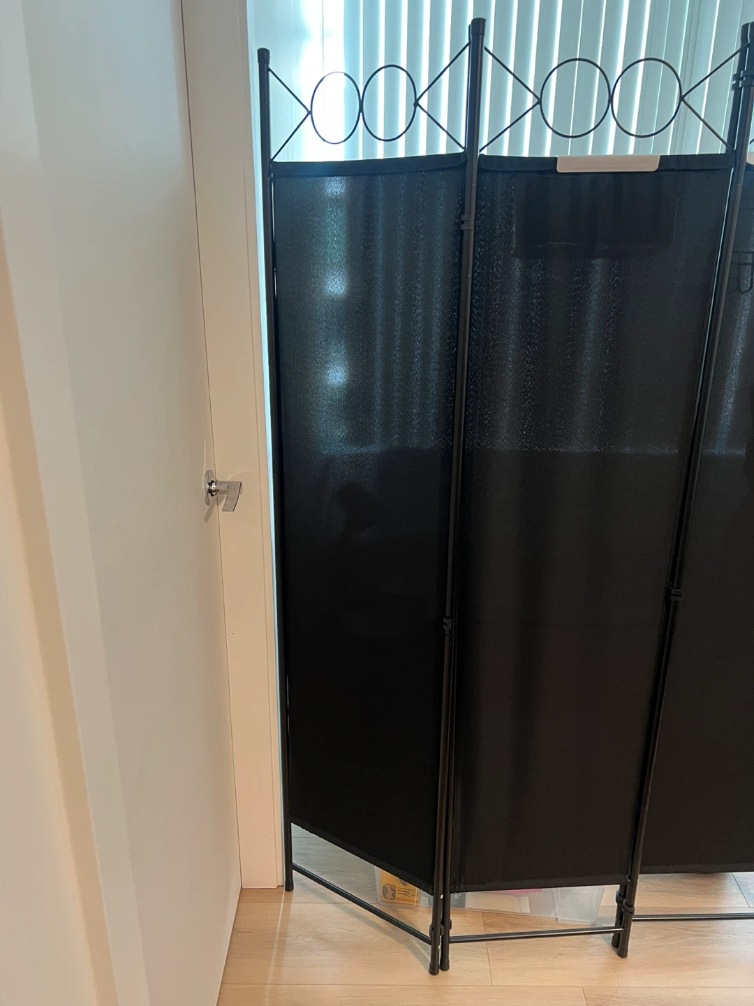 4-Panel Black Folding Room Divider