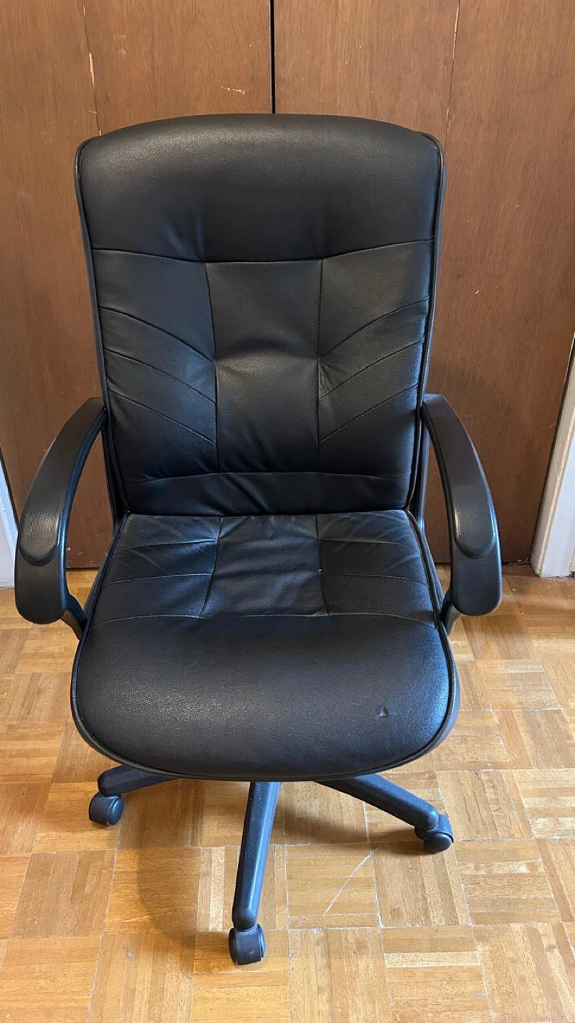 Black Faux Leather Office Chair