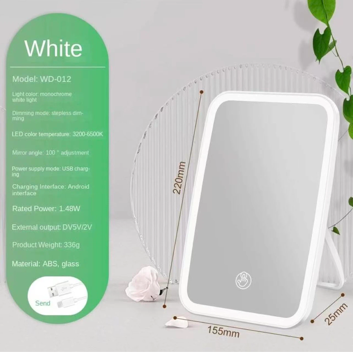 Cordless Light-Up Vanity Mirror - photo 3