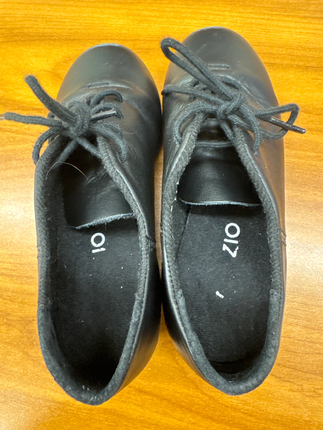 Capezio Teletone Tap Shoes Black Leather Lace-Up (size 12) - photo 4