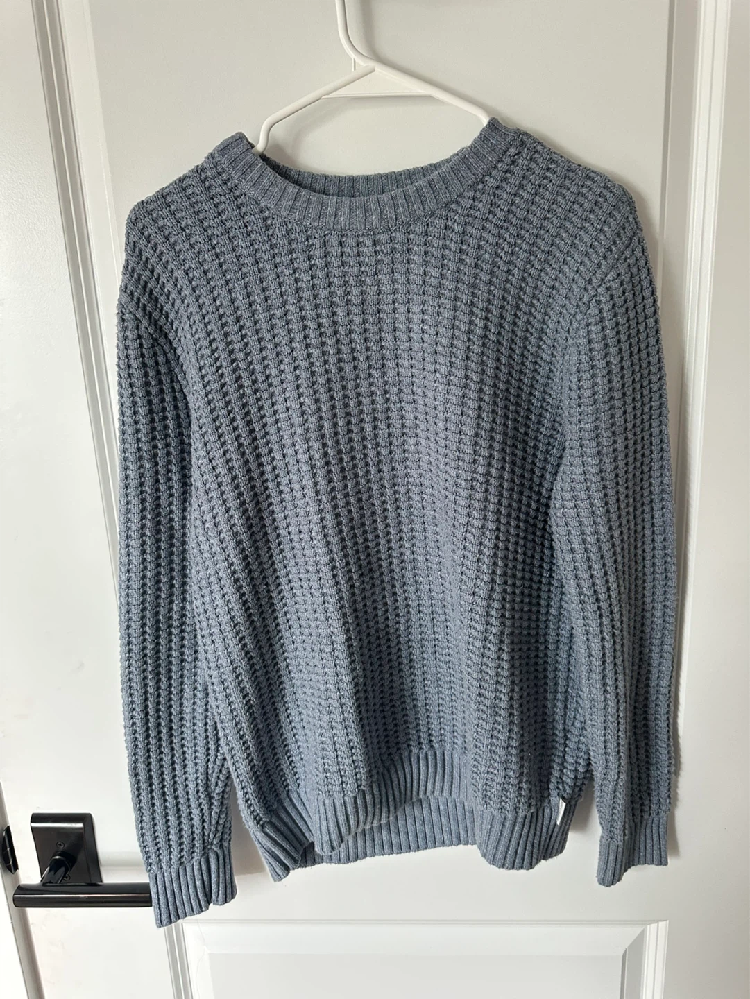 HOLLISTER Blue Waffle Knit Crew Neck Sweater
