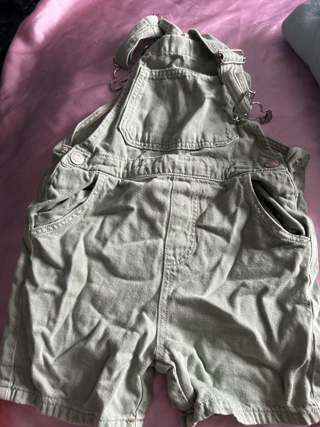 Zara Kids Light Green Denim Overalls Size 2-3 Years - photo 2