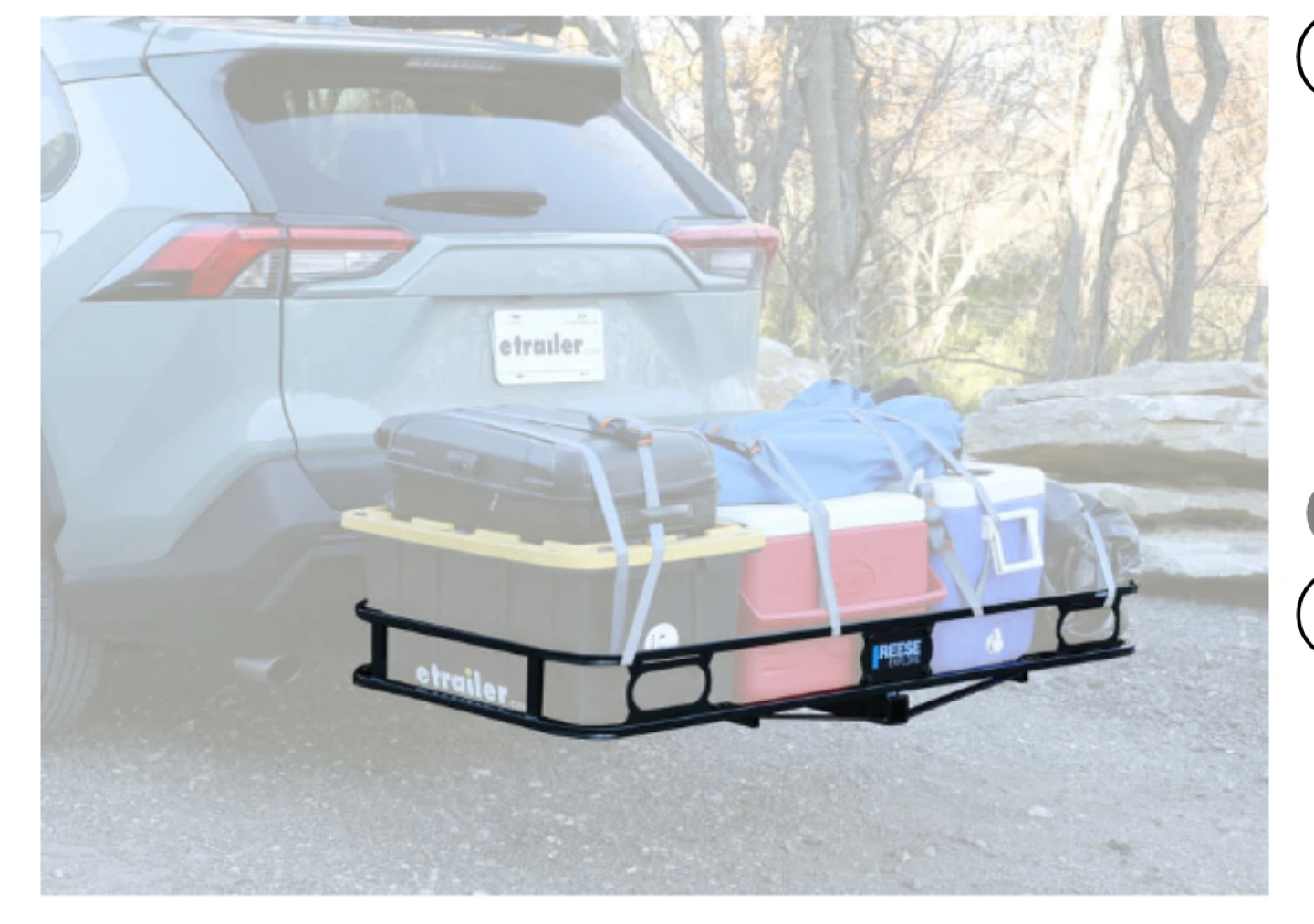Reese 60x24 Hitch Cargo Carrier for 2" Hitches - Black