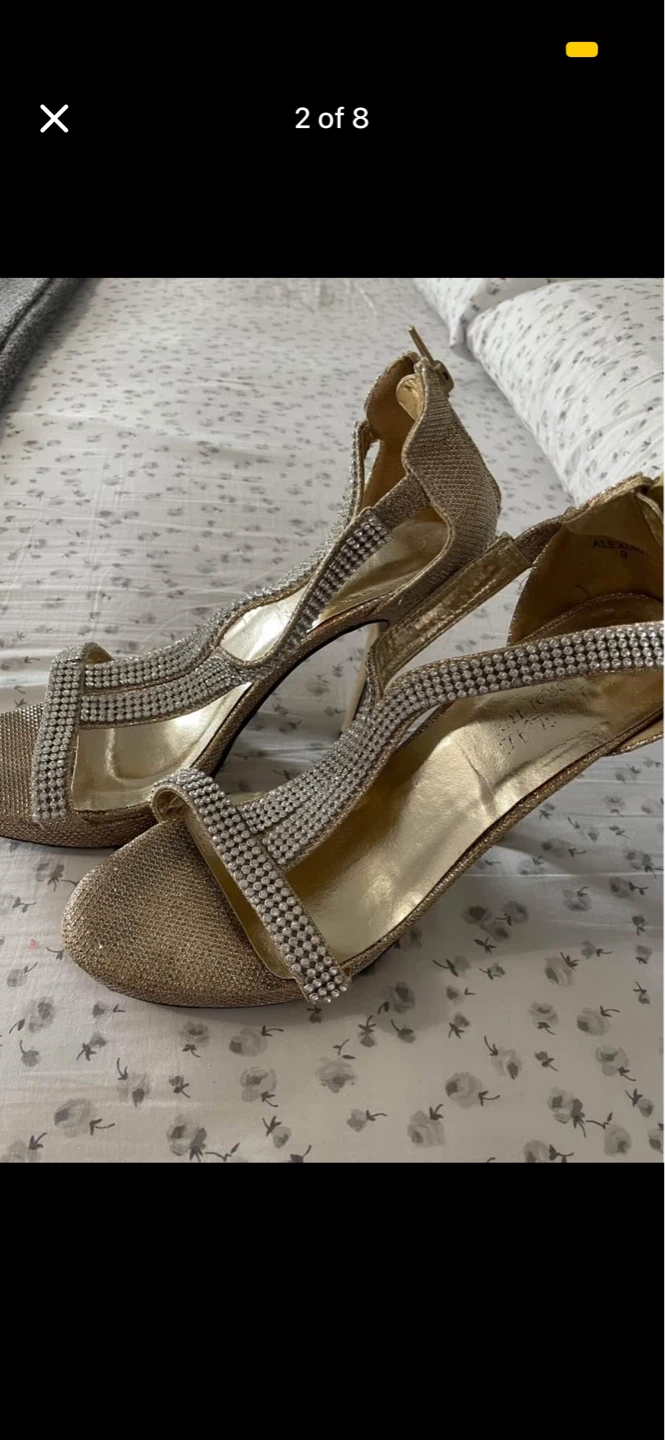 Women's Gold Glitter Heels Size 9 - photo 2