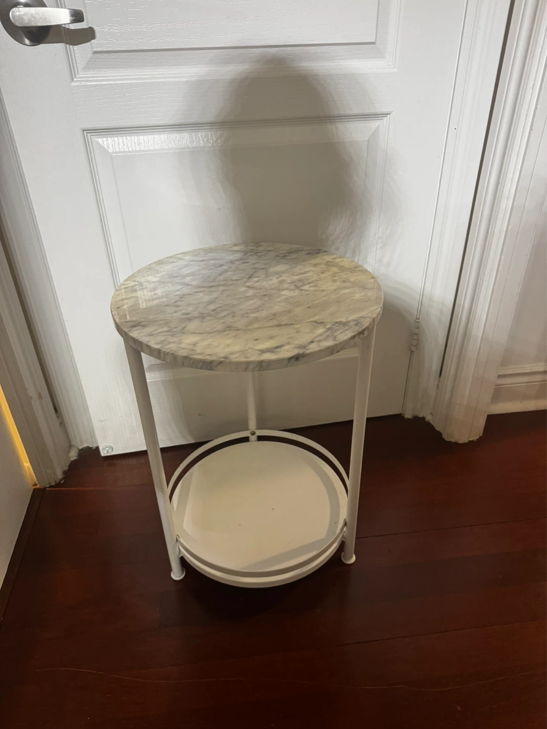 Marble Top Side Table with Two Tiers