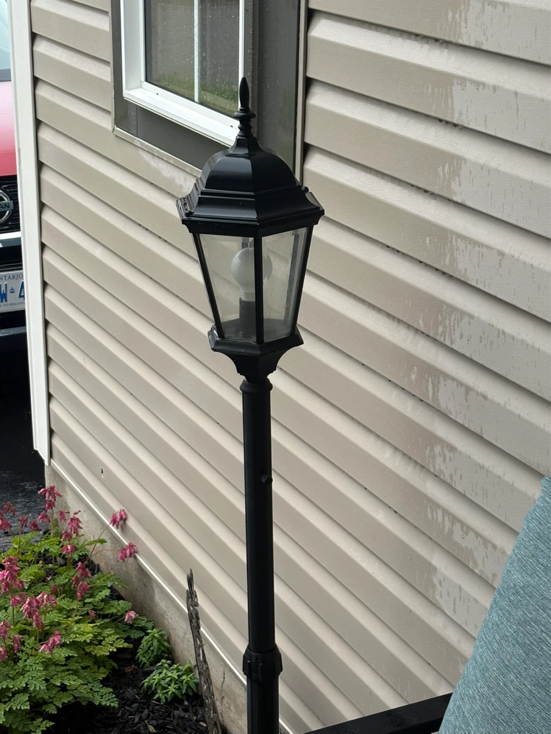 Outdoor Lamp Post with Power Cord