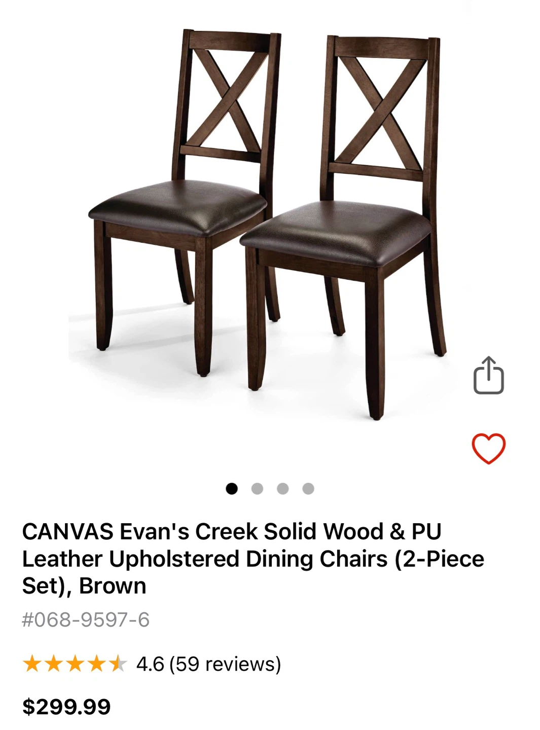 LIKE NEW: CANVAS brown Dining Chairs (2)