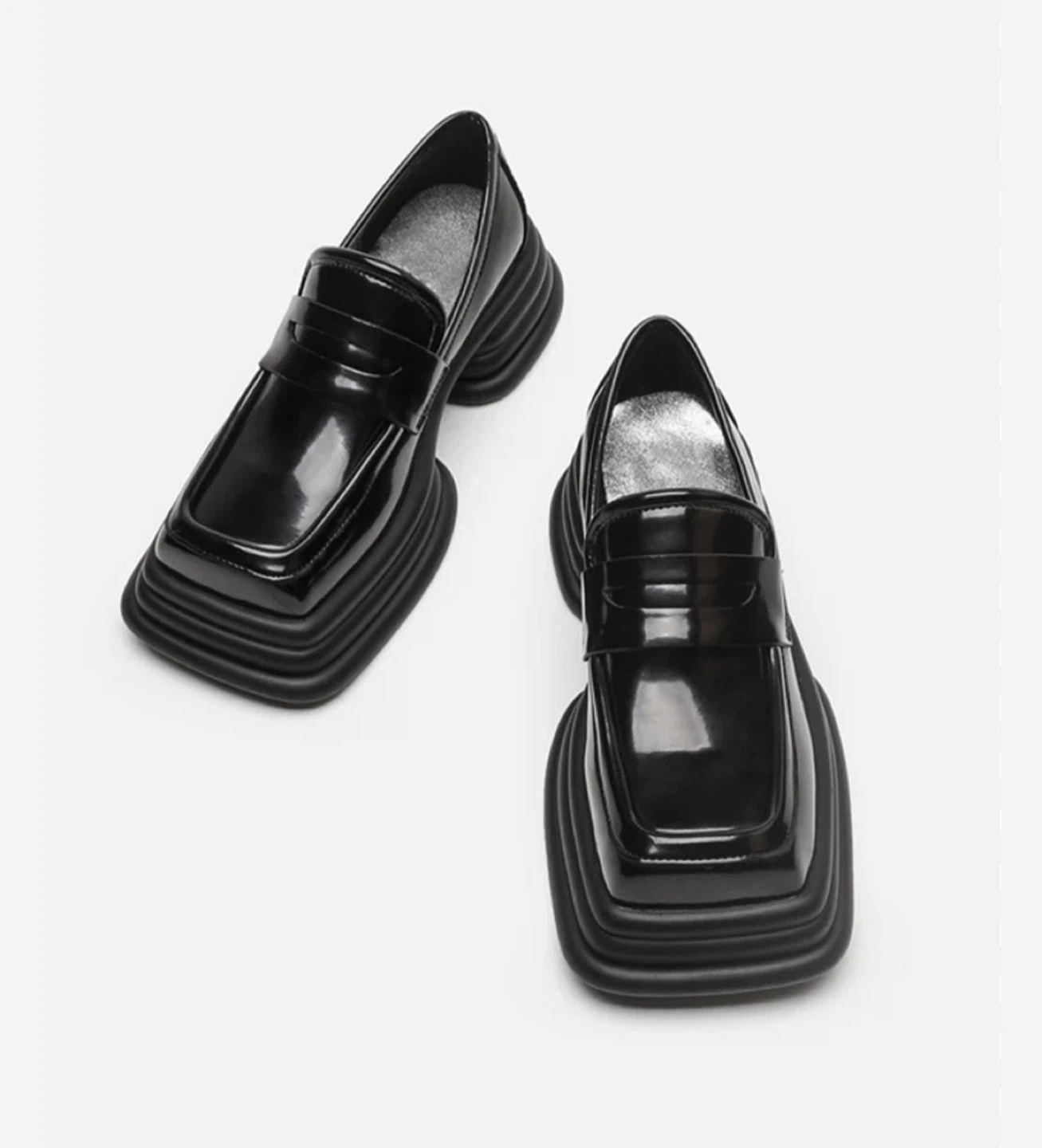 Black Platform Loafers 38