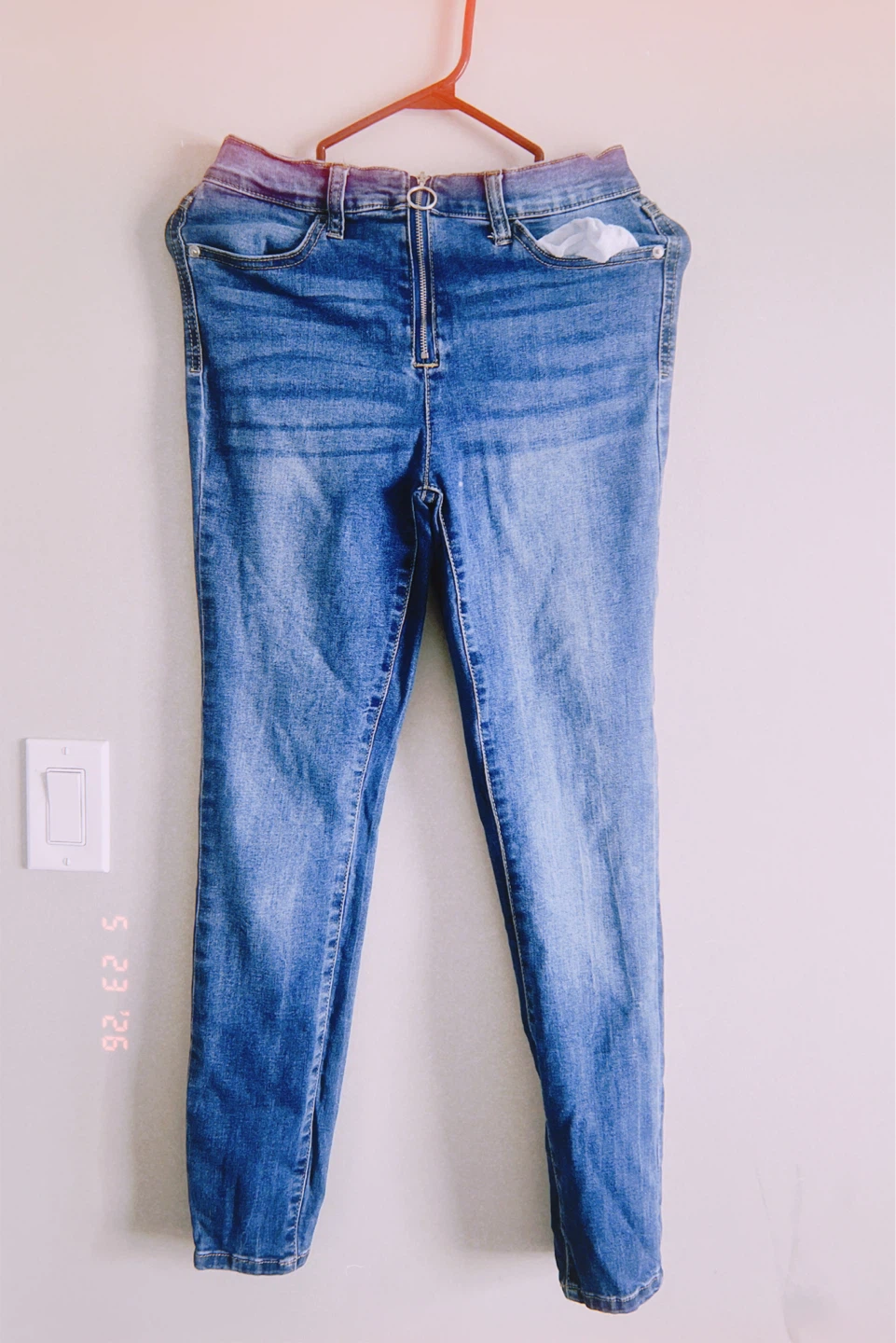 Blue denim jeans