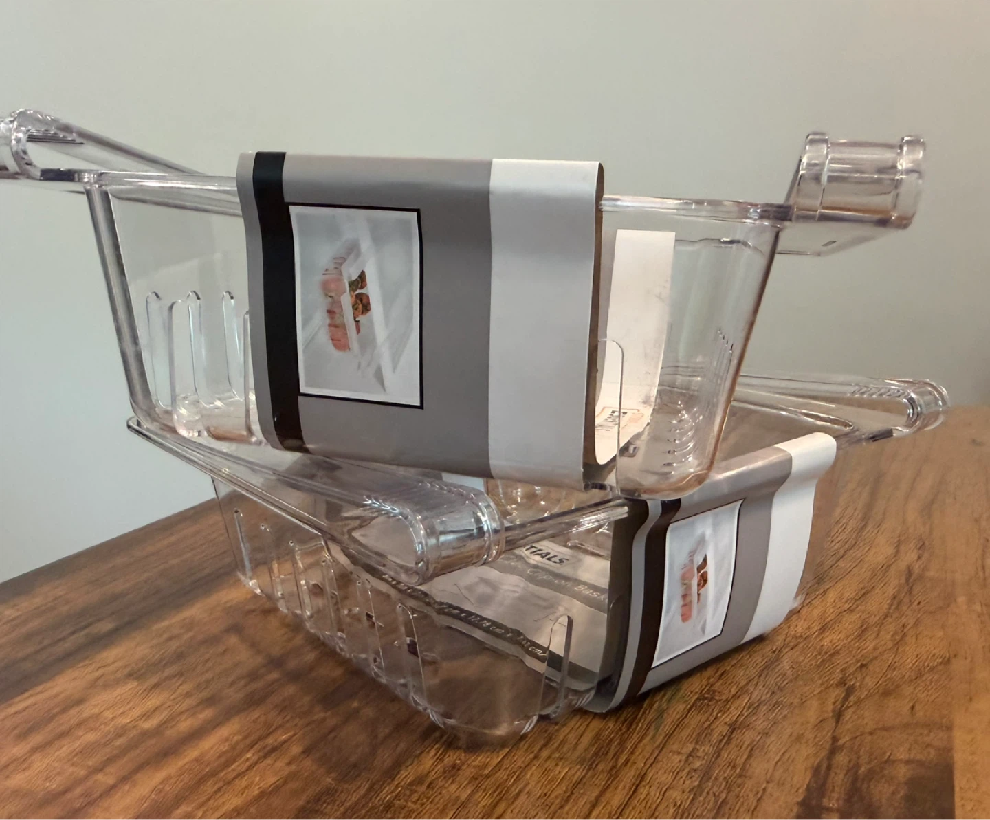 Set of 2 Storage Essentials Clear Clip-on Baskets (Set of 2)