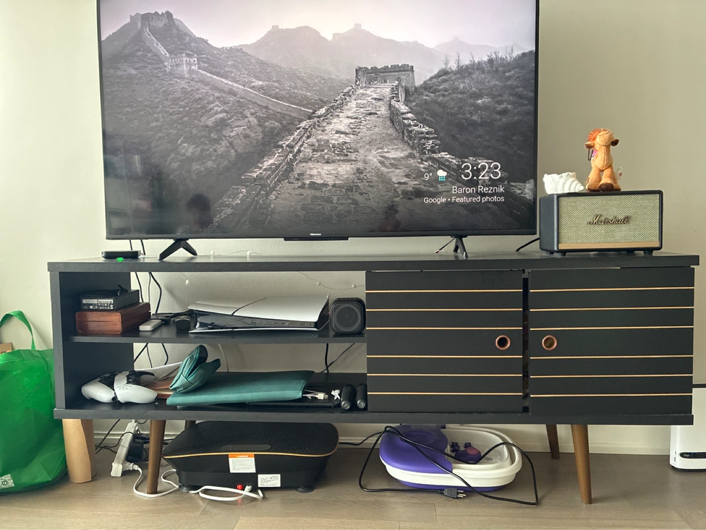 Black Mid-Century Modern Media Console