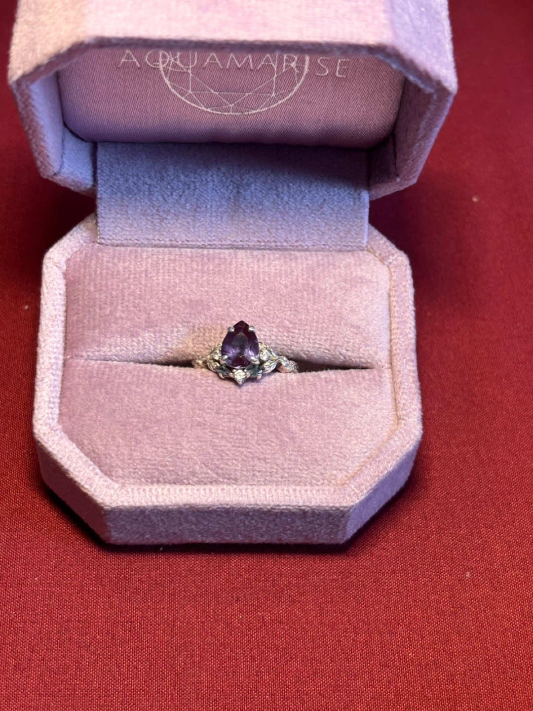 Aquamarise Wisteria Pear Cut Alexandrite Sterling Silver Ring - photo 3